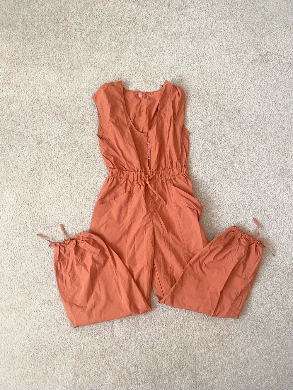 Free People Rust Orange Sleeveless Jumpsuit